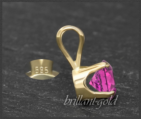Anhänger 585 Gold pinker Topas 4,5,6,7mm